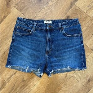 Wrangler Women's Dark Blue Frayed Denim Shorts